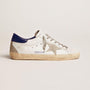 Golden Goose Super Star Shoes  Navy Heel Grey Suede Star