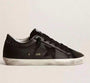 Golden Goose Super Star Shoes  Black Glitter Heel Black Star