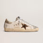 Golden Goose Super Star Shoes  Silver Heel Leopard Star